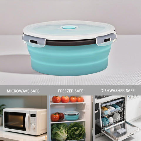 Ainmvnos 17 oz collapsible bowl with lid ideal for salads.