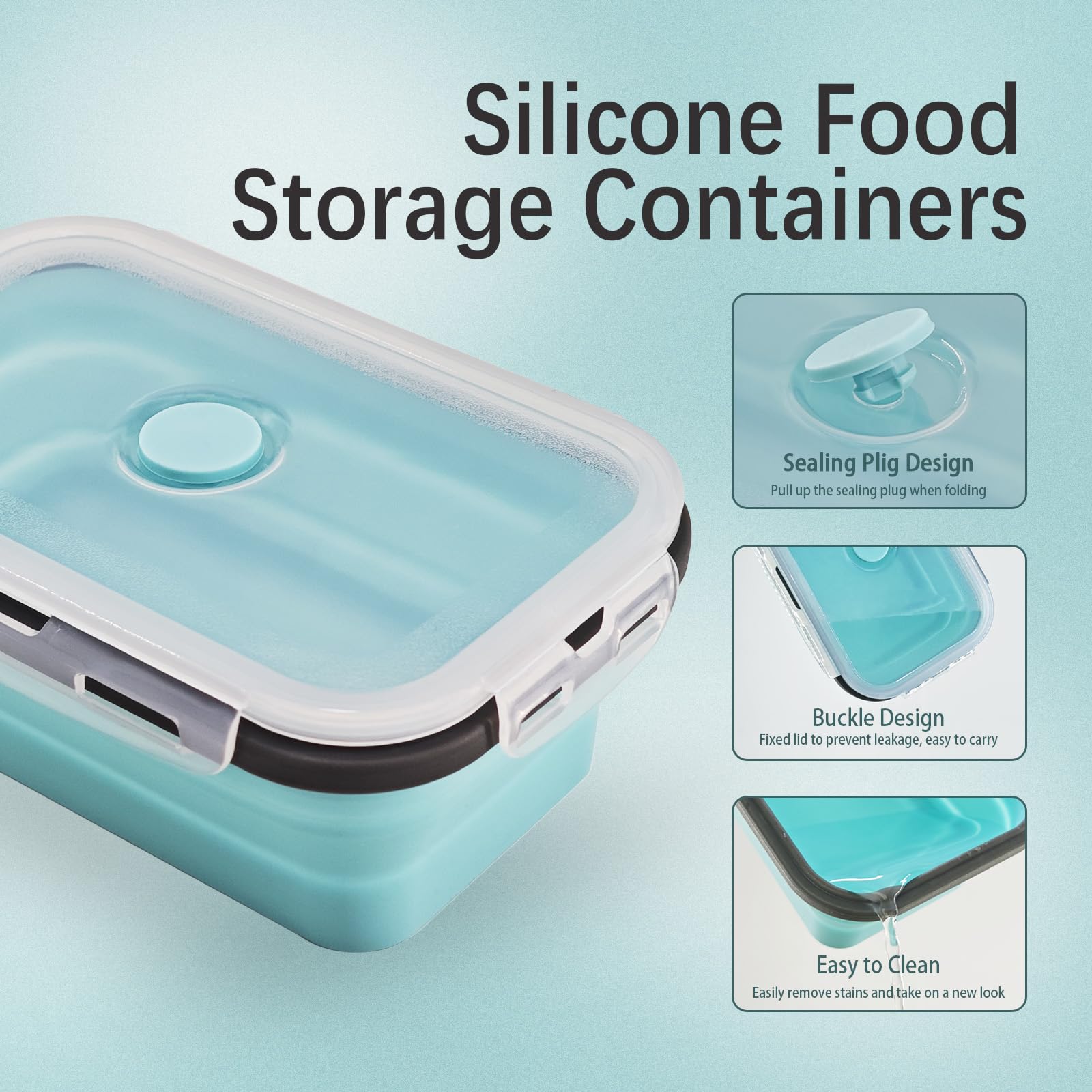 Ainmvnos 27 oz collapsible bowl with lid for leftovers on the go.