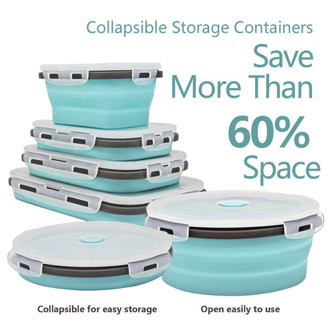 Ainmvnos 40.6 oz collapsible bowl expanded for bulk prep.
