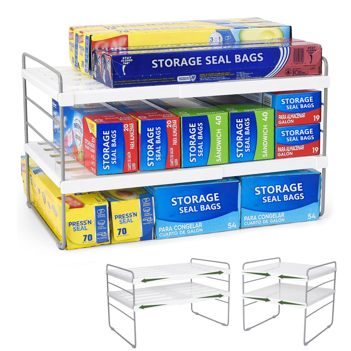 Aionvidas expandable wrap box-foil organizer keeps pantry neat and accessible.