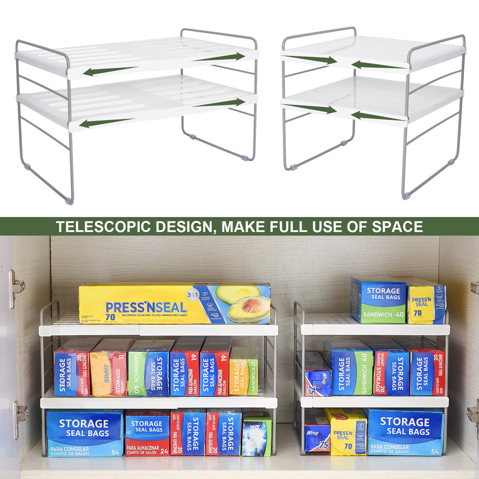 Aionvidas kitchen shelf snap-assembly demonstrates tool-free setup.