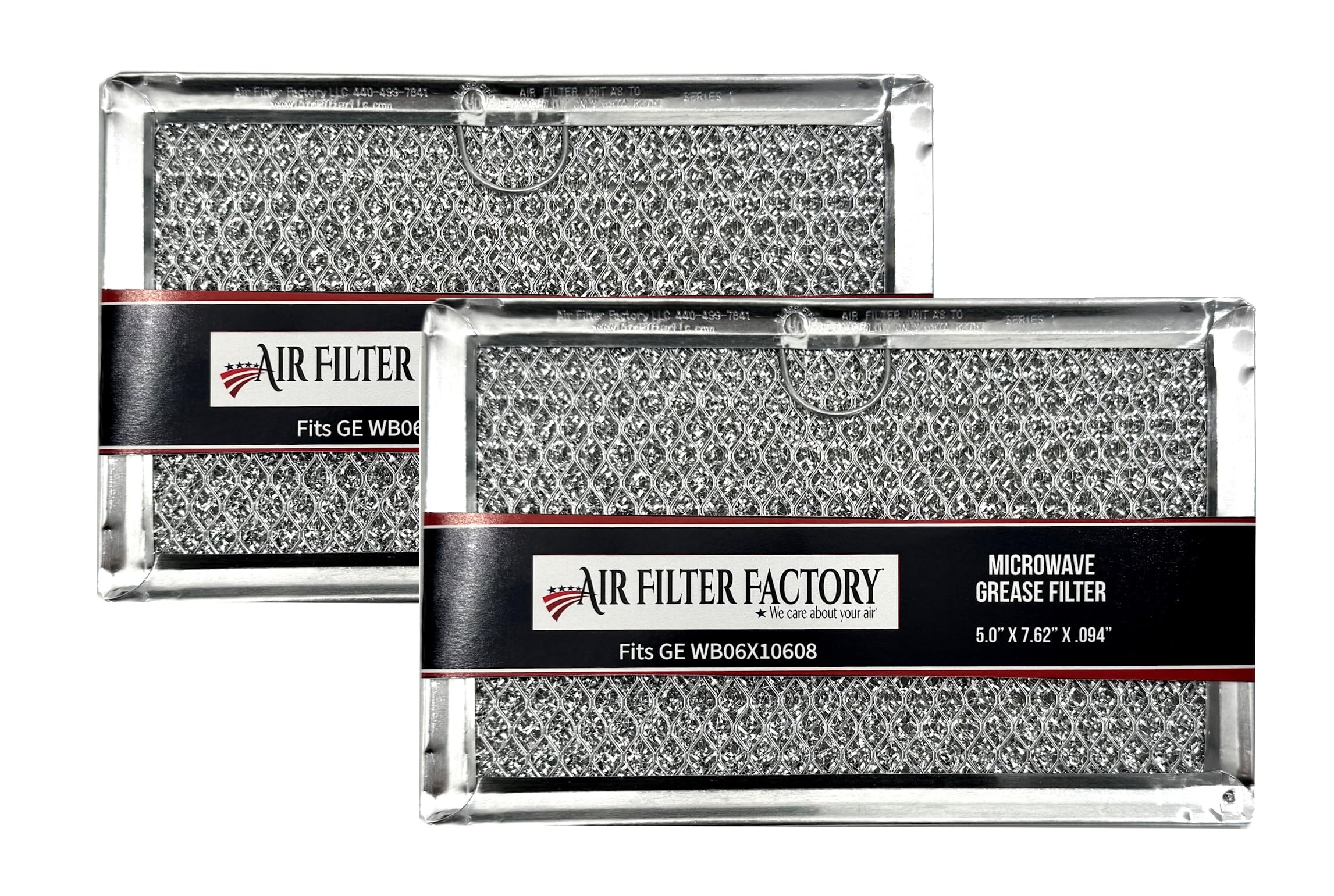 Air Filter Factory WB06X10608 grease filter 2-pack fits microwaves and traps cooking grease.