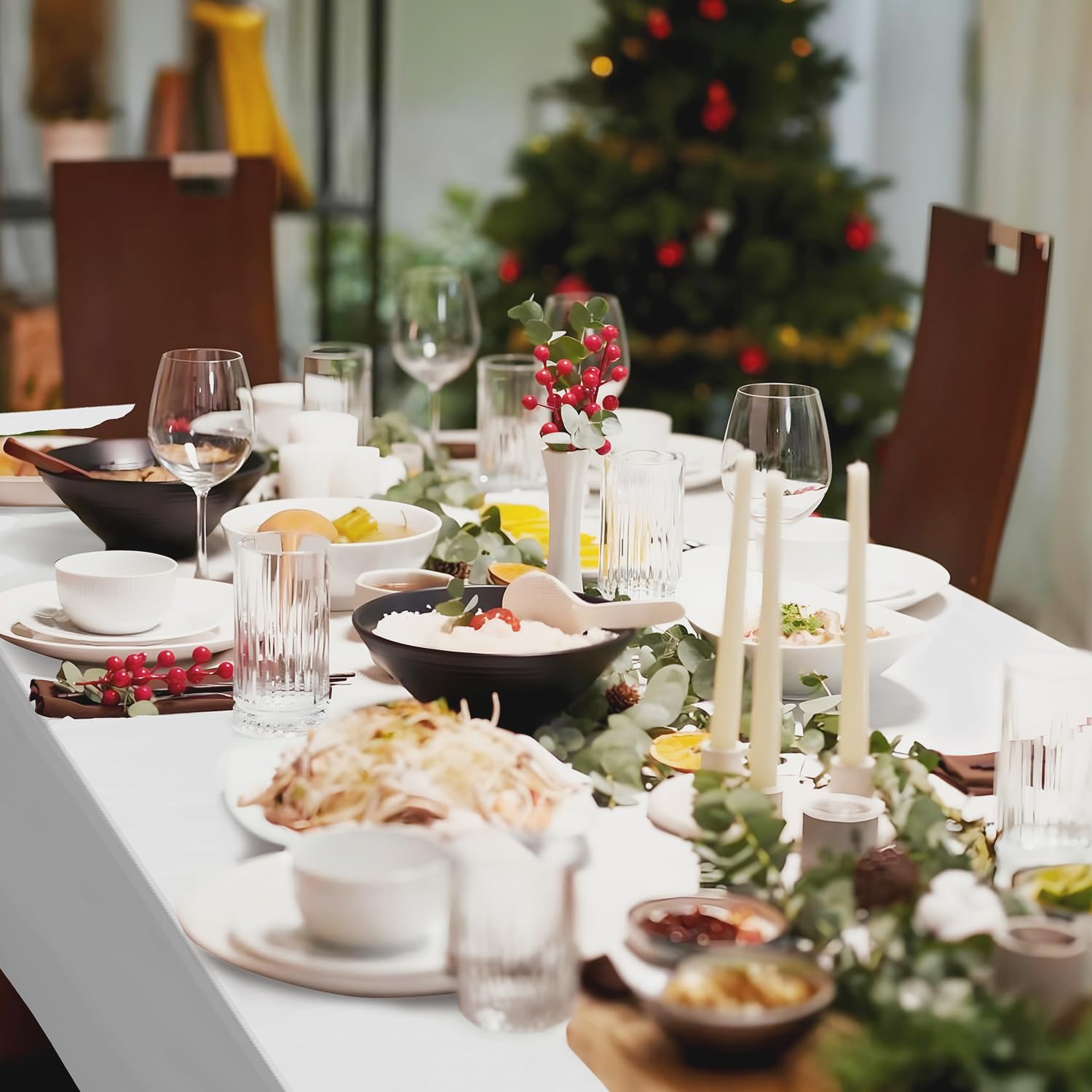 Airbin disposable tablecloth simplifies cleanup after events and gatherings.