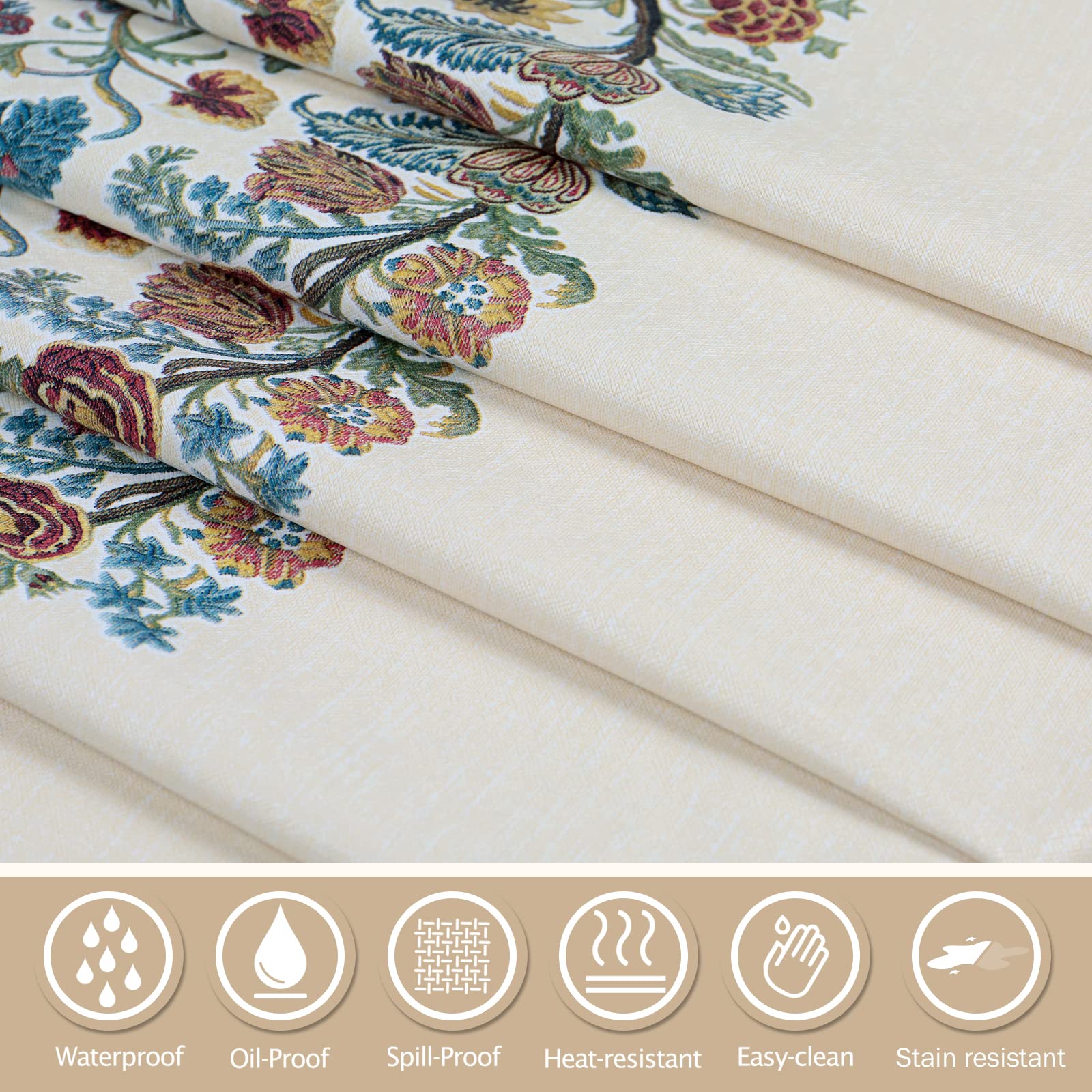 AIRCOWRIE 54x54 square embroidery tablecloth adds decorative flair to a cozy setup.