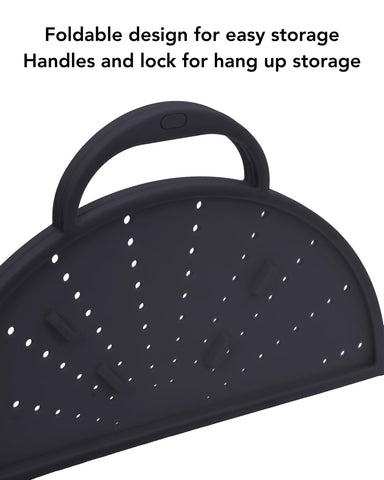 AirHood silicone screen doubles as a heat-resistant trivet for hot pots.