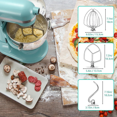 Airkitrep stainless dough hook for even kneading of doughs