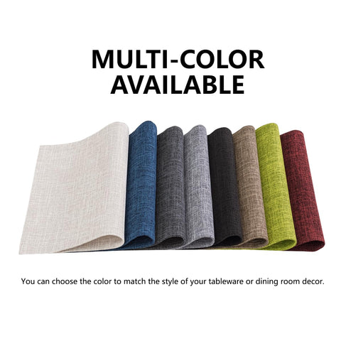Aironment placemats in a dining room setup showing six mats for family meals.