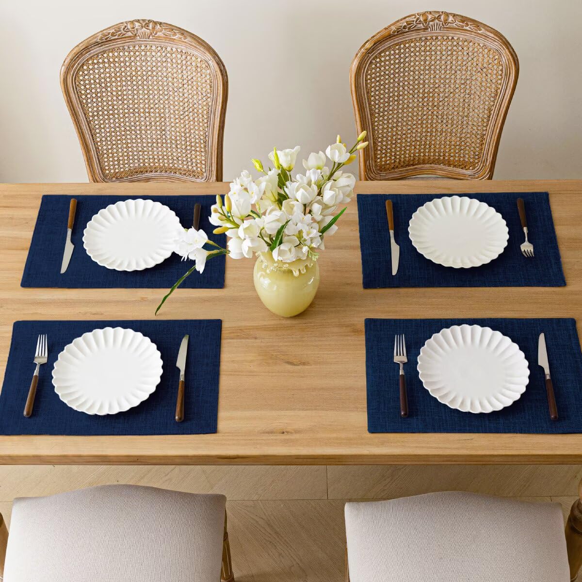 Aironment placemats stain resistant and machine washable for easy cleanup after meals.