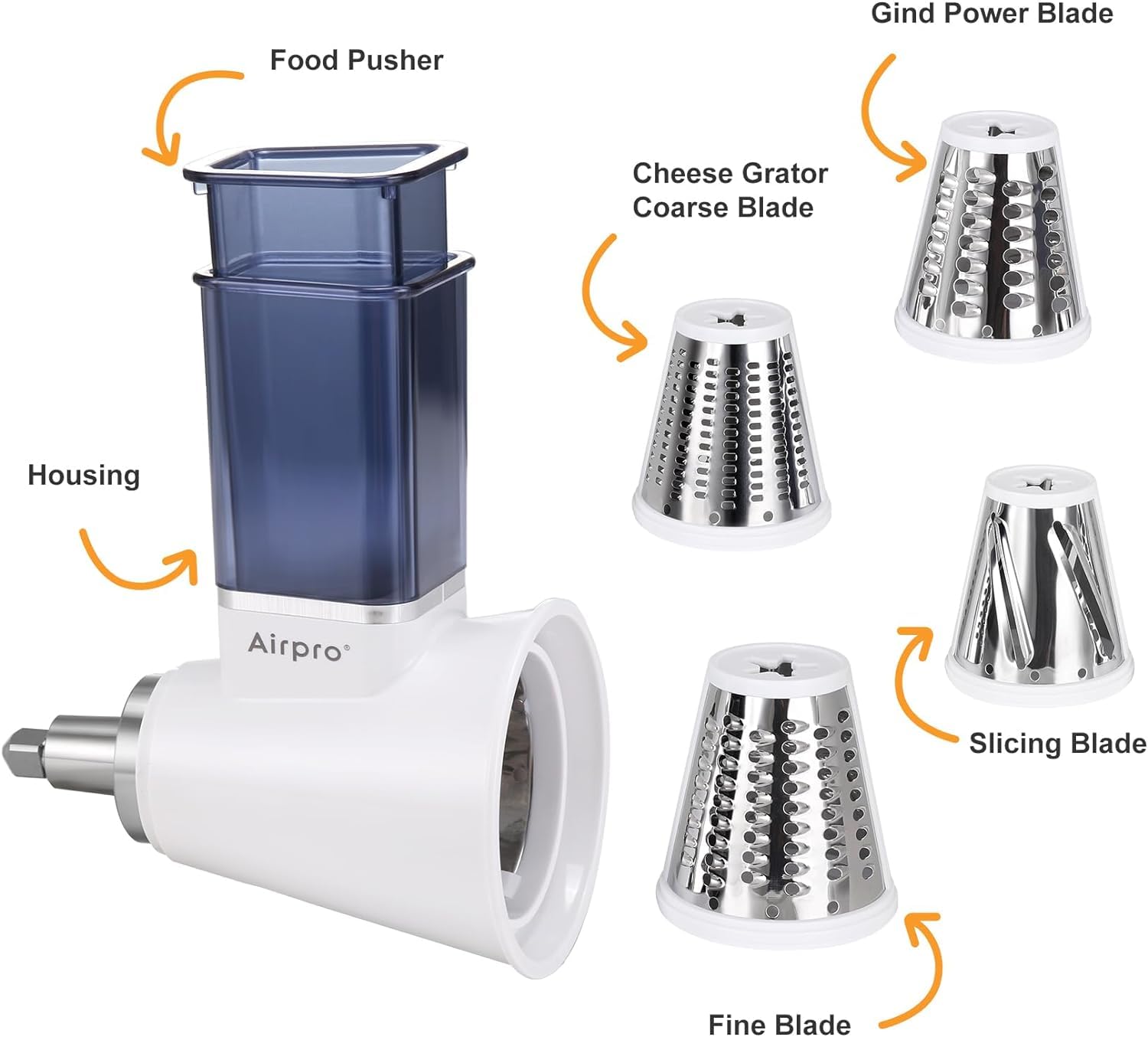 Airpro cheese grater attachment adds efficiency for topping salads and meals