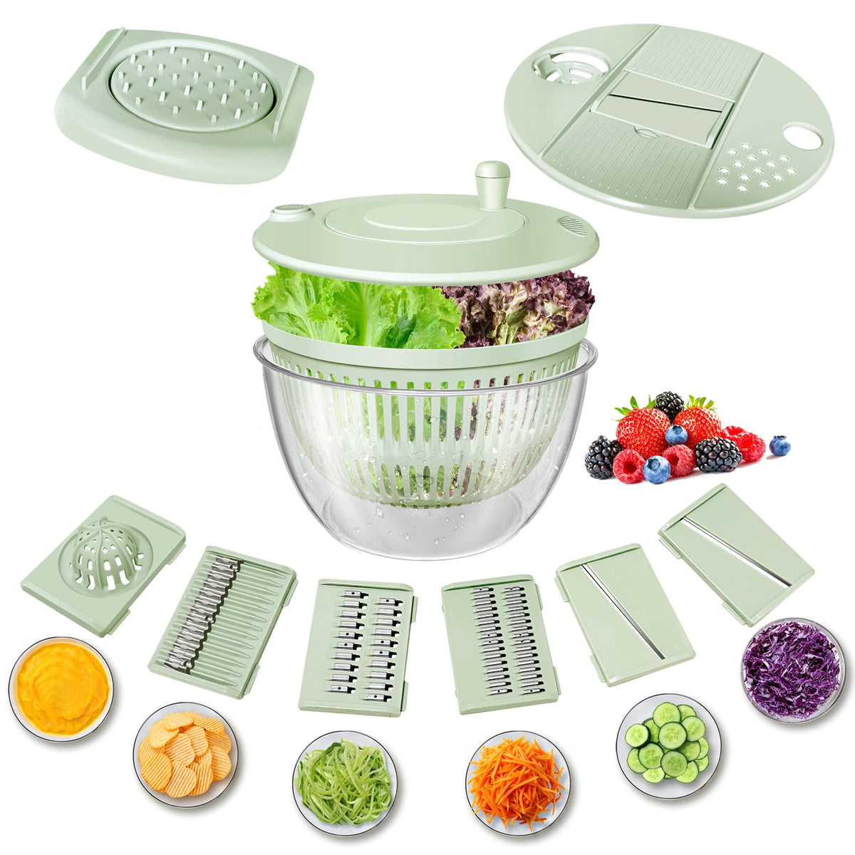 Airpro salad spinner large-capacity bowl washing lettuce for quick meal prep.