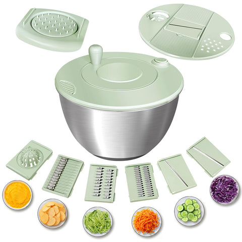 Airpro five-blade set enabling varied slicing, shredding, or dicing
