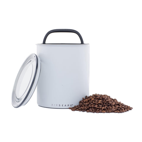 Kilo stores coffee beans with airless seal for extended aroma.