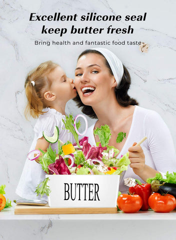 AISBUGUR butter dish with knife and sponge scrubber for easy cleaning