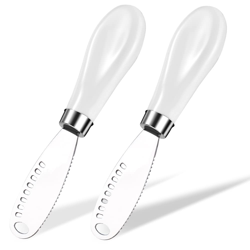 AISBUGUR butter spreader knife with holes for controlled spreading.