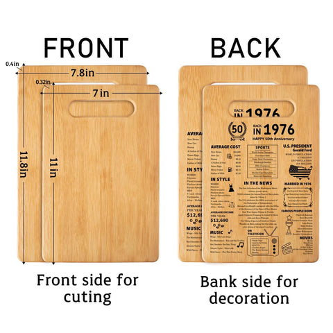 aisdfhsa 50th anniversary cutting board bamboo texture, durable kitchen prep