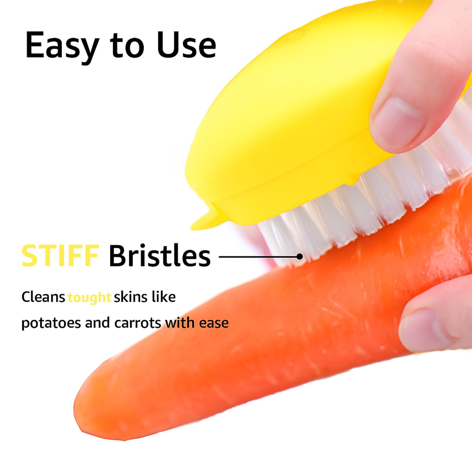 AISHUJIE Veggie Brush dishwasher-safe for easy cleanup after meals.