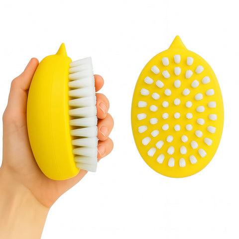 AISHUJIE Premium Veggie Brush dual bristle design cleans tough root vegetables gently.