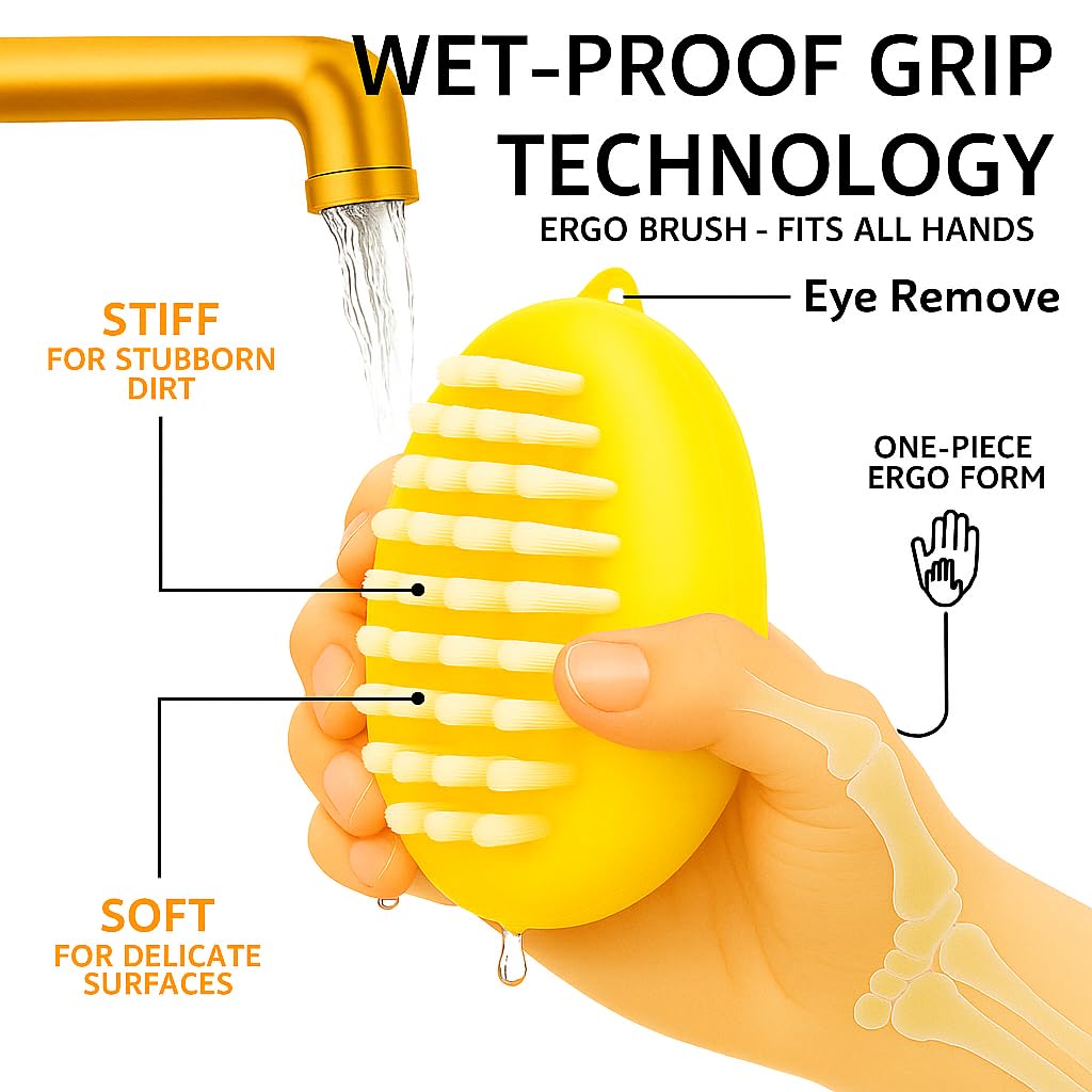 AISHUJIE Veggie Brush soft bristles clean berries and quick-dry after washing.