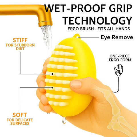 AISHUJIE Veggie Brush soft bristles clean berries and quick-dry after washing.