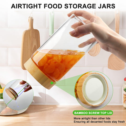 AISIPRIN 27 oz glass canister top view highlights wide mouth.