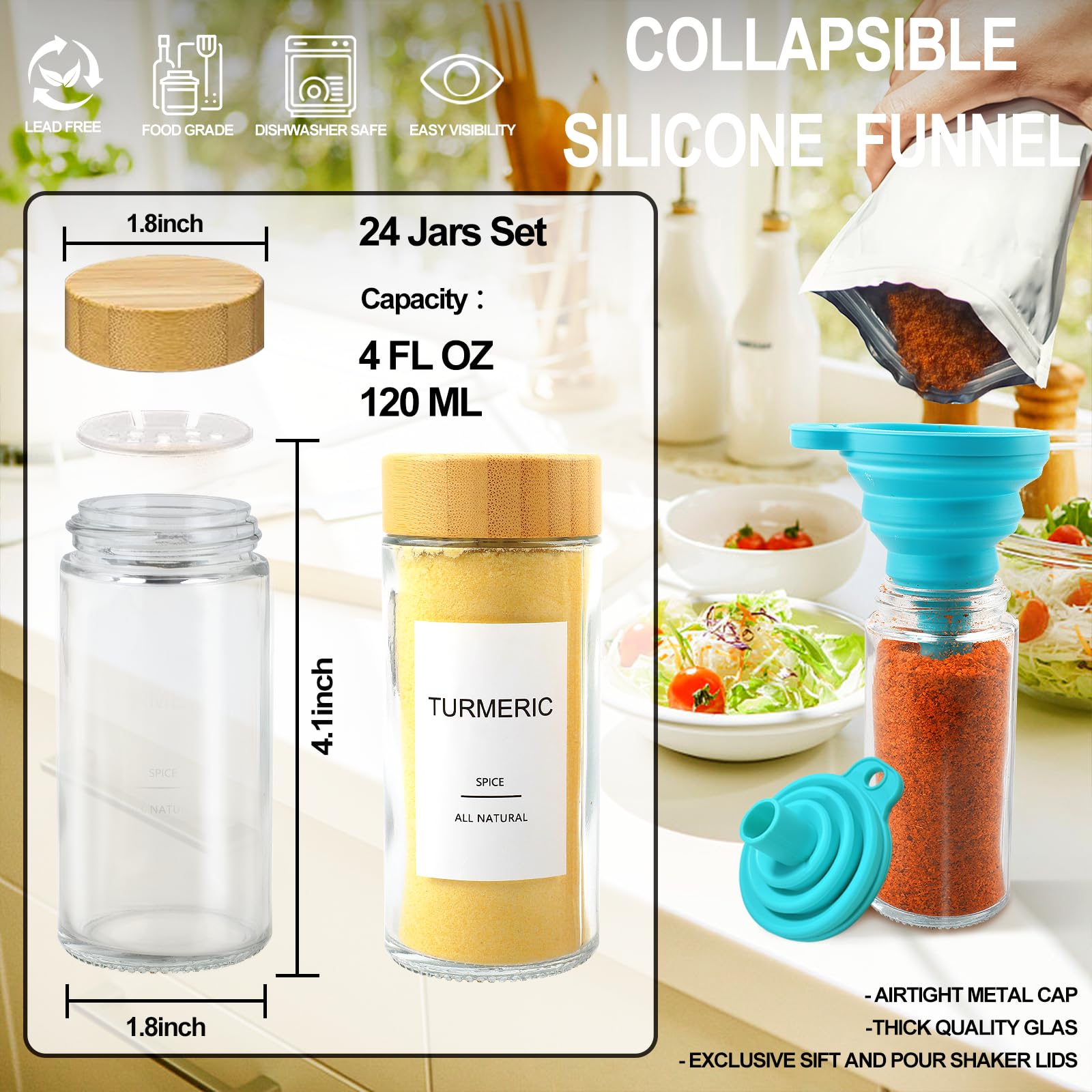 AISIPRIN two-in-one shaker lid for powder or seeds