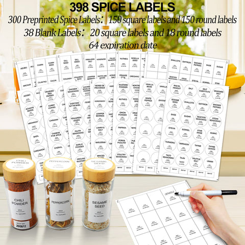 AISIPRIN waterproof labels pack for durable spice labeling