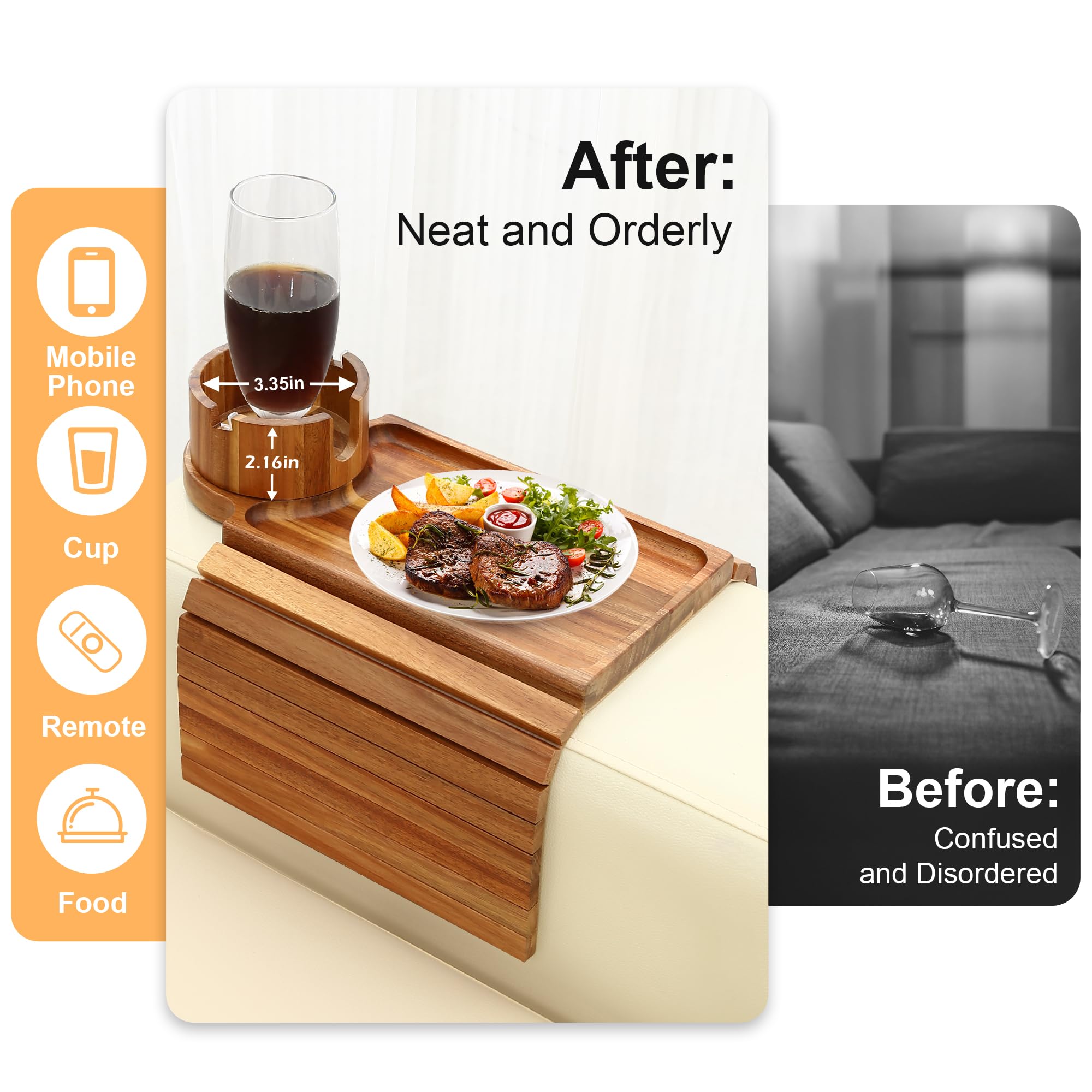AISONGDONG acacia wood finish emphasizes natural beauty and durability.