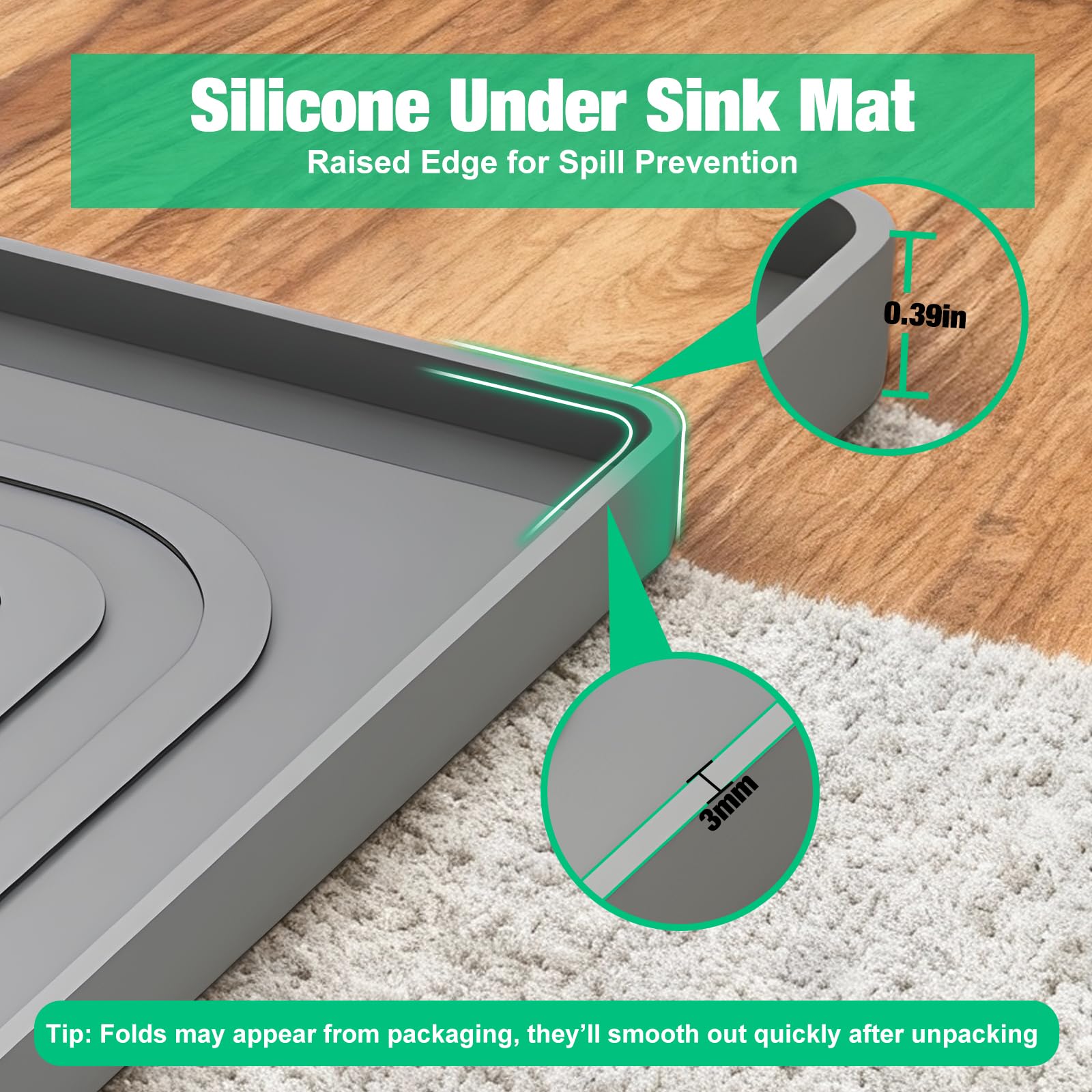 Aisslro multi-use mat doubles as cabinet liner and tray.
