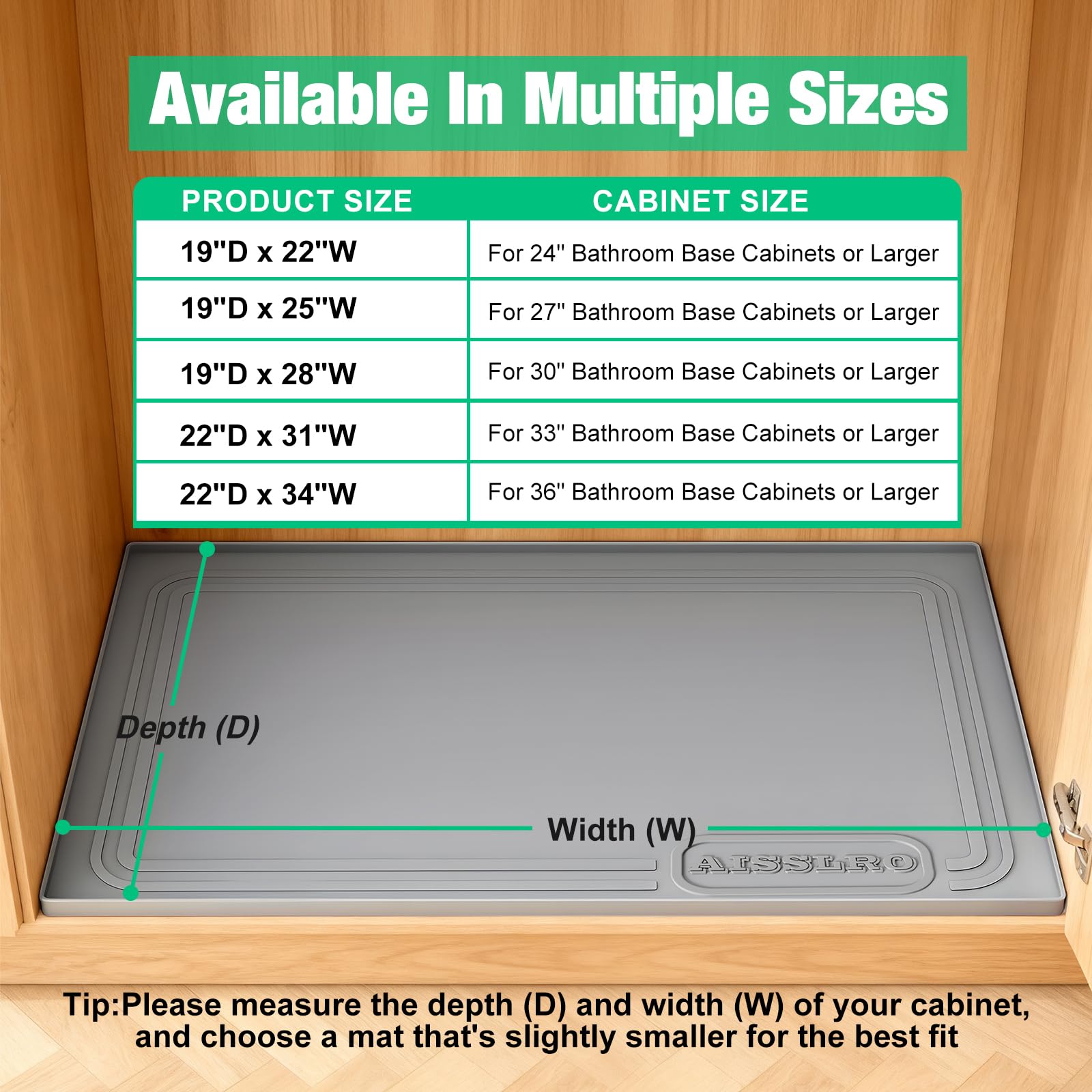Aisslro trim-to-fit feature allows secure placement around pipes.