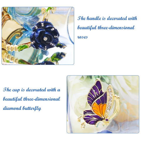AISVELDY rose 3D design glass mug adds charm to any table or display.