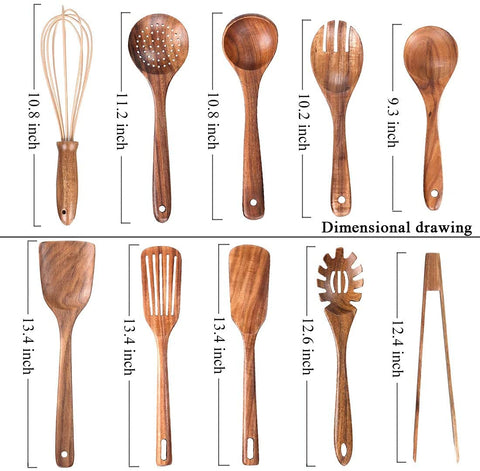 AIUHI teak spaghetti server for easy pasta servings and clean portions