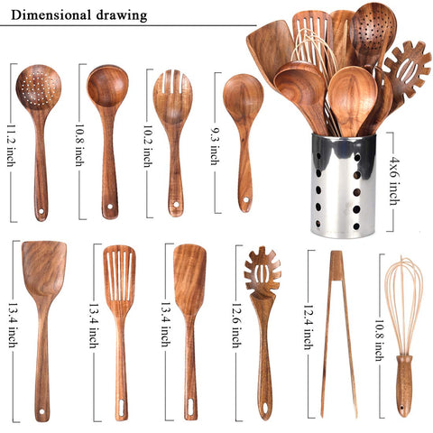 AIUHI Teak Wood Spoons highlight natural grain and durable comfort for daily cooking.