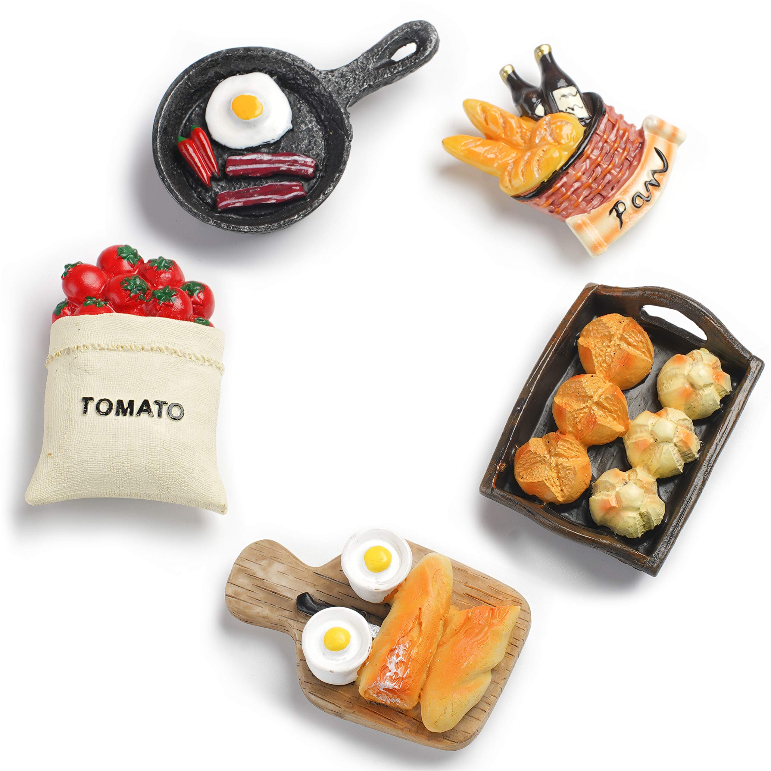 Aiuwo 3D kitchenware fridge magnet set enhances fridge decor with playful shapes.