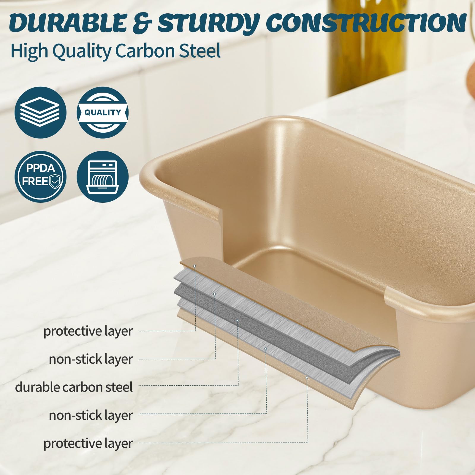 AIVIKI square pan ensures even-cooked cakes and neat slices