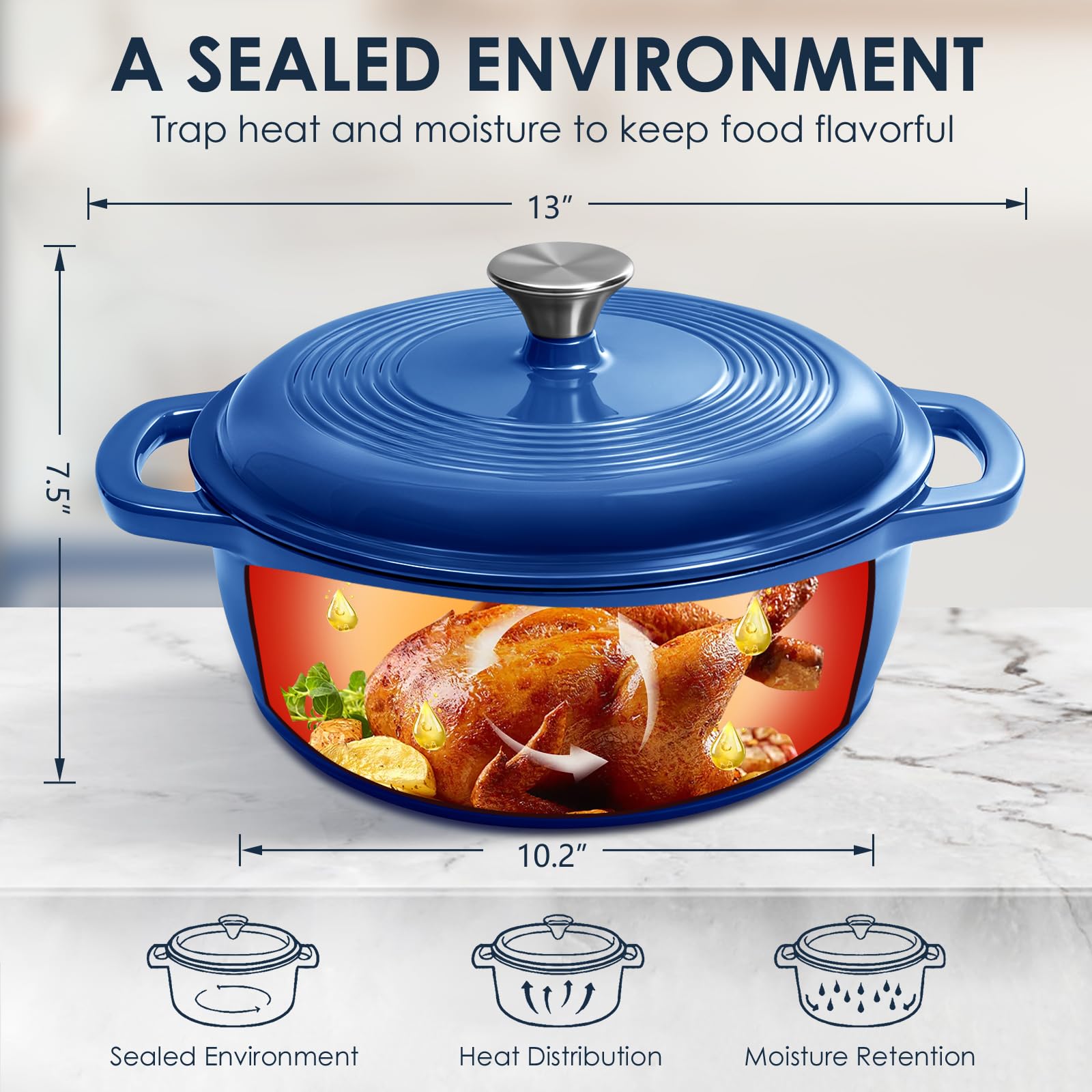 AIVIKI dutch oven lid and thick cotton potholders for safe handling.