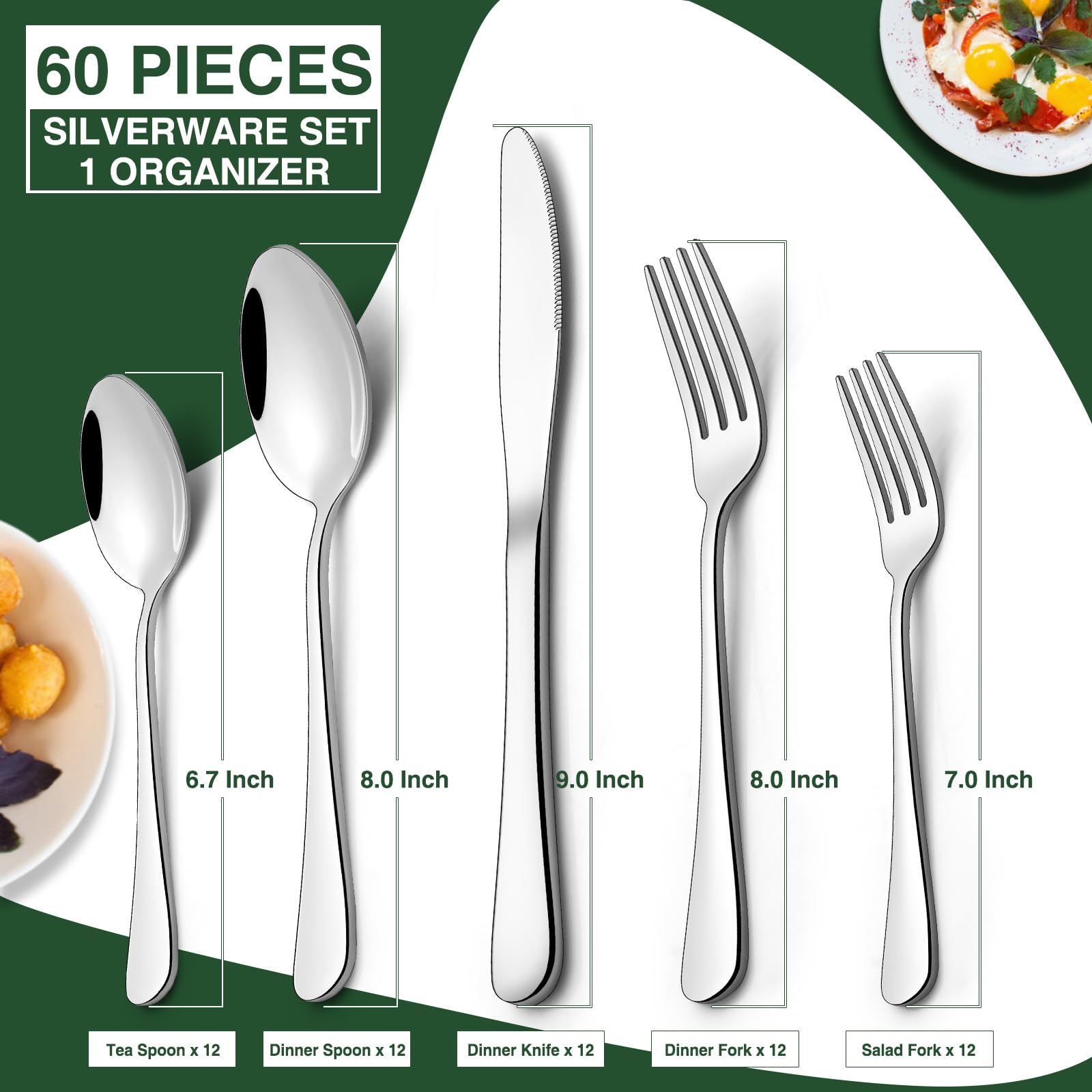 AIVIKI drawer organizer tray keeping cutlery neatly arranged and accessible.
