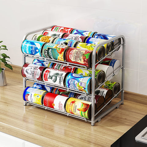 AIYAKA adjustable dividers customize compartments for different can sizes.