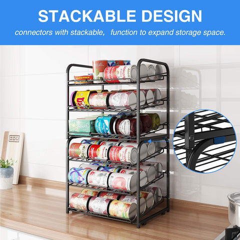 AIYAKA Can Rack stackable design enables versatile kitchen organization.