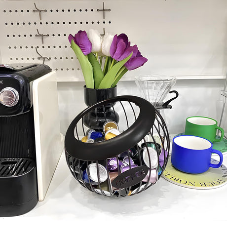 AIYICIII coffee pod holder shows large capacity for K-Cups and Vertuo pods.