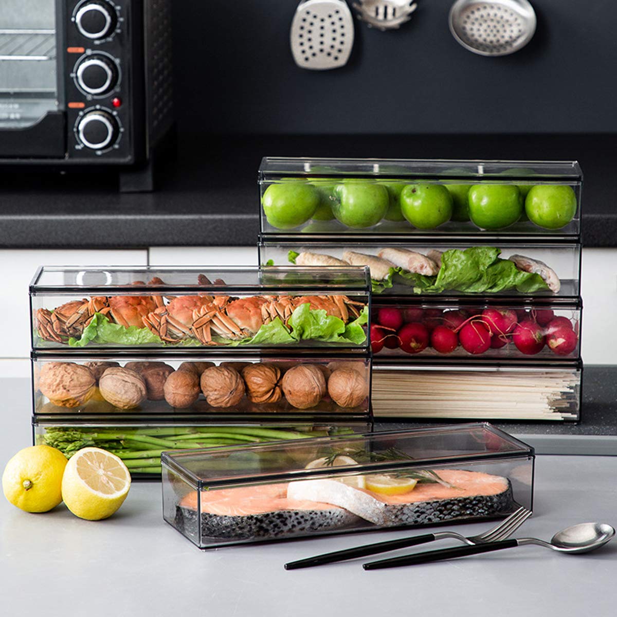 AIYoo bathroom cosmetics organizer with lid protects items while staying accessible.