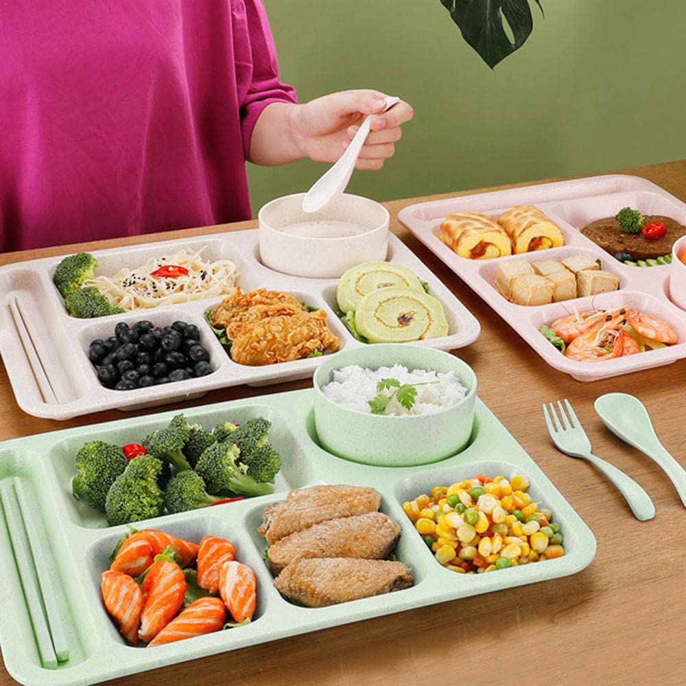 AIYoo large 14-inch divided plate supports adult portions.