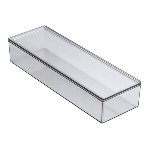 AIYoo transparent flatware tray with lid keeps utensils organized and easy to locate.