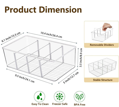 AIYULONG removable dividers pantry bin lets you customize space for spices or tea bags.