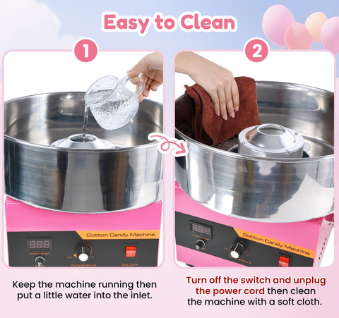 Ajgvq cotton candy machine safety features including non-slip feet.