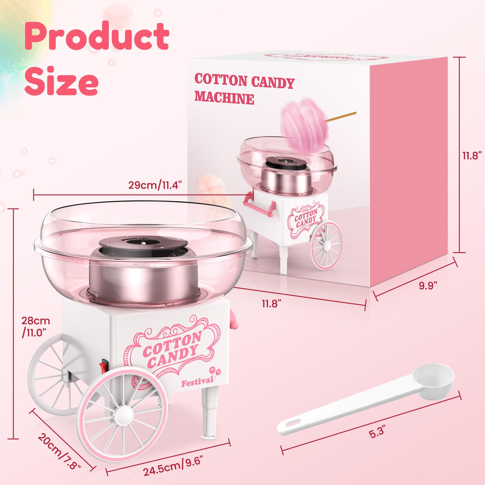 Ajgvq cotton candy machine in operation creating fluffy candy clouds