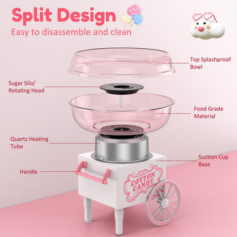 Ajgvq cotton candy machine at party setup with kids