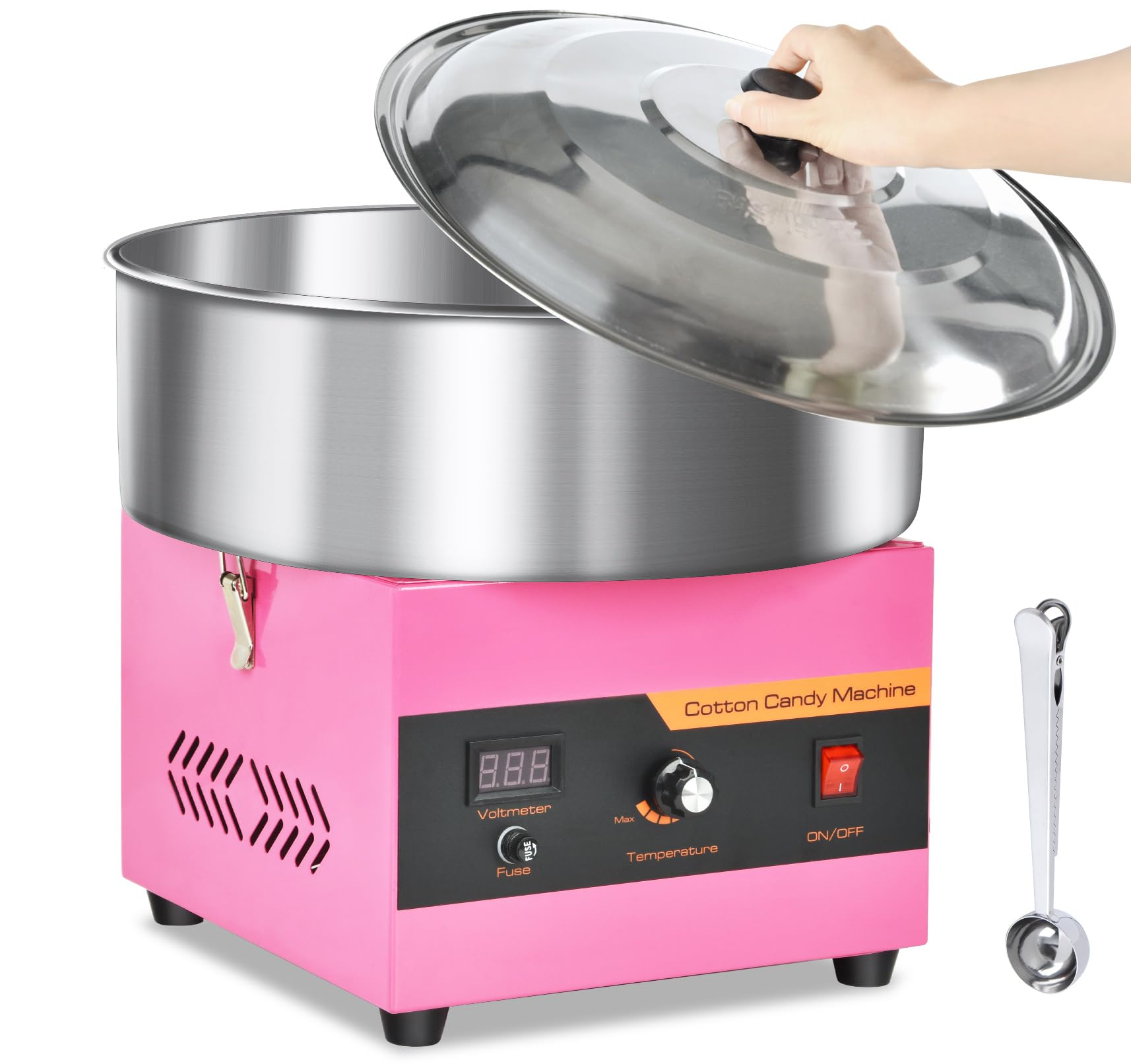 Ajgvq cotton candy machine pink front view for festive gatherings.