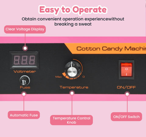 Ajgvq cotton candy machine stainless steel bowl detachable for easy cleaning.