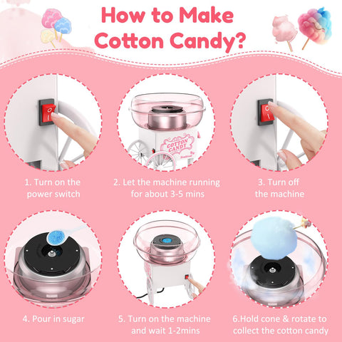 Ajgvq cotton candy machine with sugar scoop included