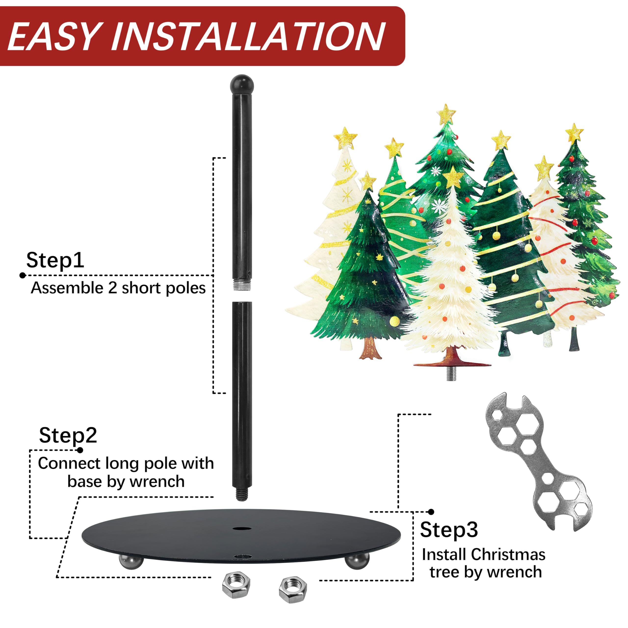 Base and vertical rod of Ajiusmm holder demonstrating easy assembly.